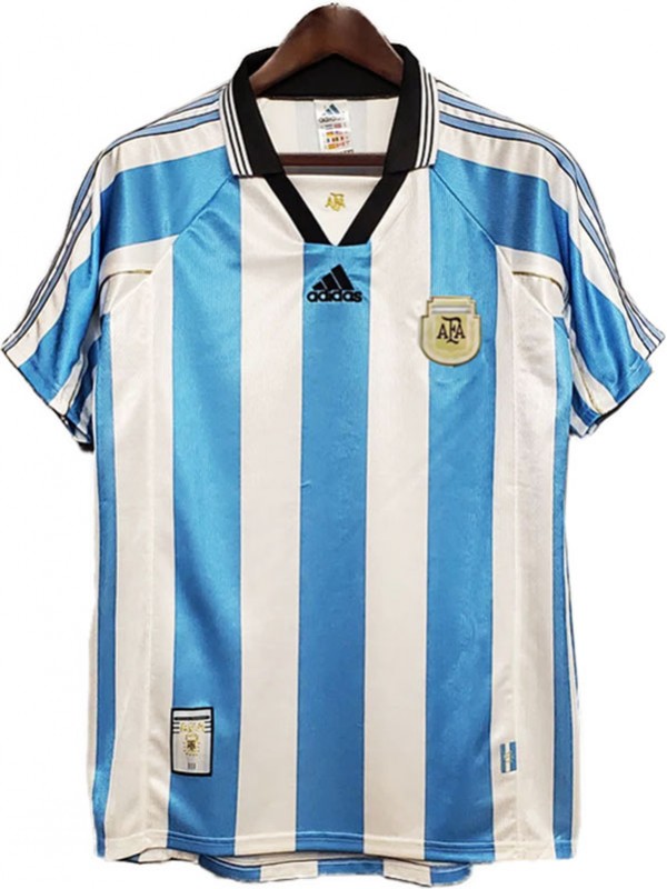 Argentina maillot rétro domicile uniforme de football premier maillot de football sportswear pour hommes 1998-1999